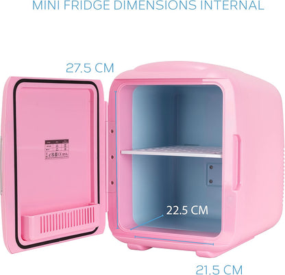 MONCOOK Mini Réfrigérateur - Mini Réfrigérateurs Portables Pour Les Soins De La Peau, La Médecine, La Nourriture Et Les Boissons - Fonction De Refroidissement Et De Réchauffement - 14L - Mono Rose