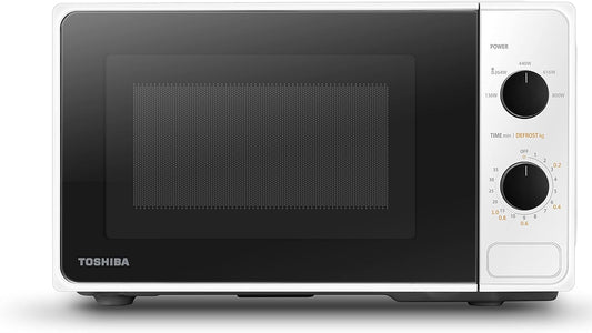 Micro-Ondes 20 L MM2-MM20PF(WH), 800W, 5 Niveaux De Puissance, Minuterie De Cuisine, Ampoule LED, Plateau Tournant Amovible, Dégivrage Facile, Blanc