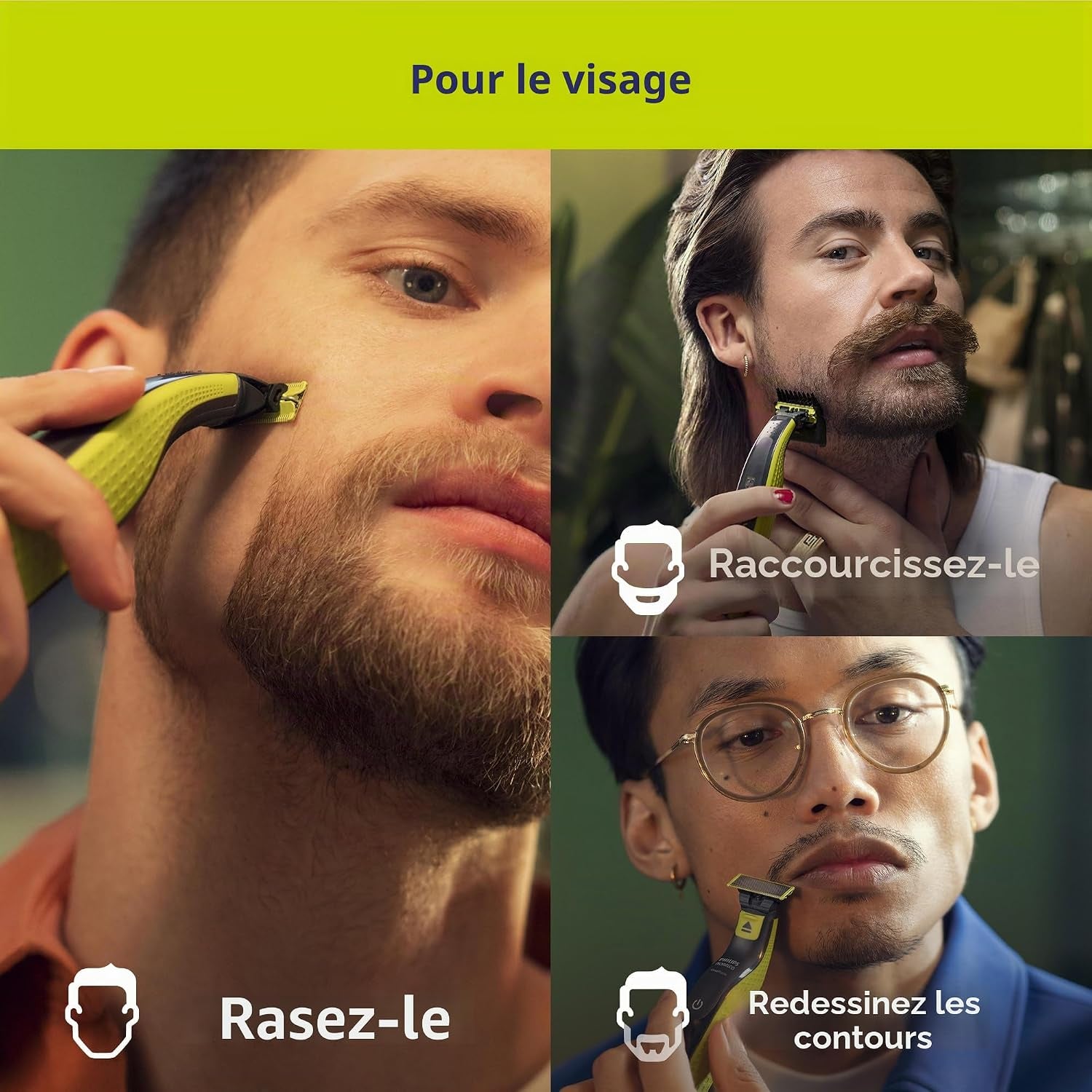 Philips  Oneblade 360 Face Hybrid Tondeuse Et Rasoir Emballage Sans Frustration QP2724/90