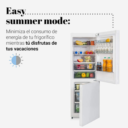 UNIVERSALBLUE Réfrigérateur Combi 185 Cm En Verre Blanc Système No Frost | Réfrigérateur Design Avec Congélateur Silencieux | Capacité Totale 320 L | Montée Au Sol Incluse