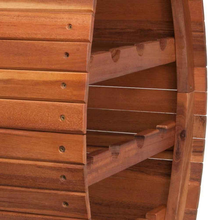 Étagère À Vin 12 Bouteilles 90X50X30Cm Range Bouteille 4 Niveaux Casier À Vin En Bois Tonneau Déco