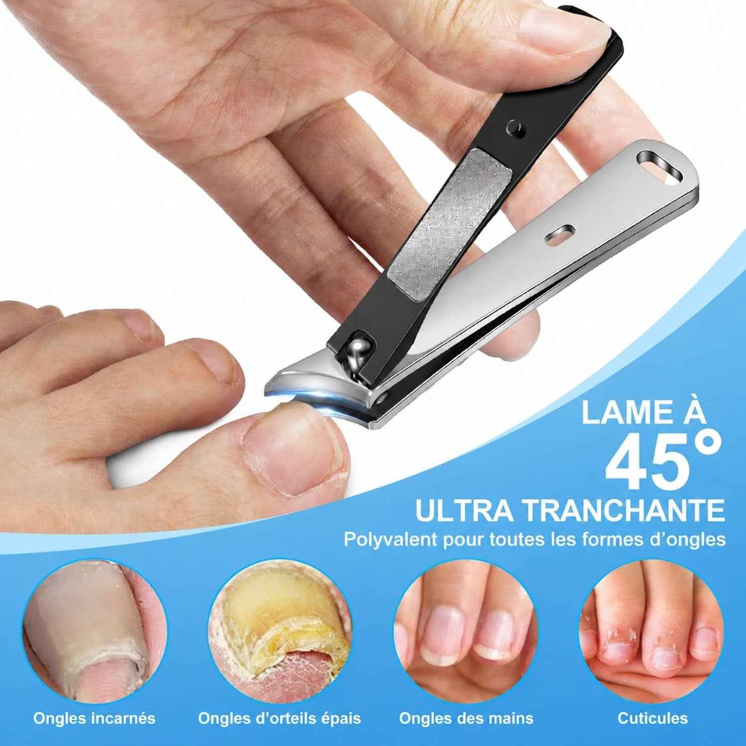 Coupe-Ongle Professionnel Pour Ongles D'Orteils Épais | Coupe Ongle Pied Pour Personnes Âgées, Pince Coupe Ongles Pour Les Pieds Incarnés, Design Tête Inclinée Et Long Manche