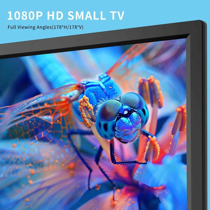 TV Numérique 16 Pouces Freeview | Tuner DVB-T2, Entrée AV, HDMI/VGA, Port USB, Alimentation 12V Voiture Ou Secteur, Télécommande