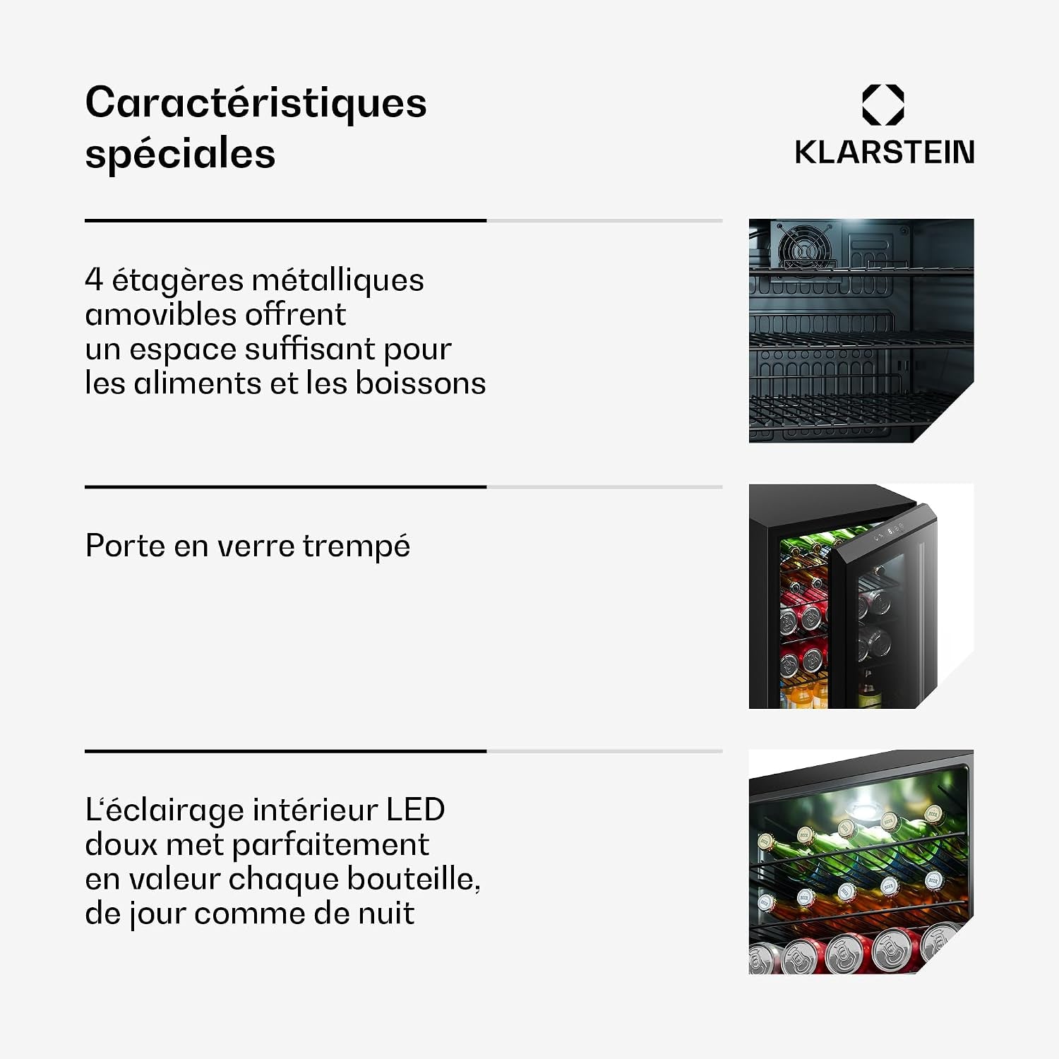 Bevora 62 L Réfrigérateur À Boissons – Réfrigérateur À Boissons Avec Porte Vitrée, Commandes Tactiles, Éclairage LED, Température Réglable De 1 À 12 °C, 2 Clayettes