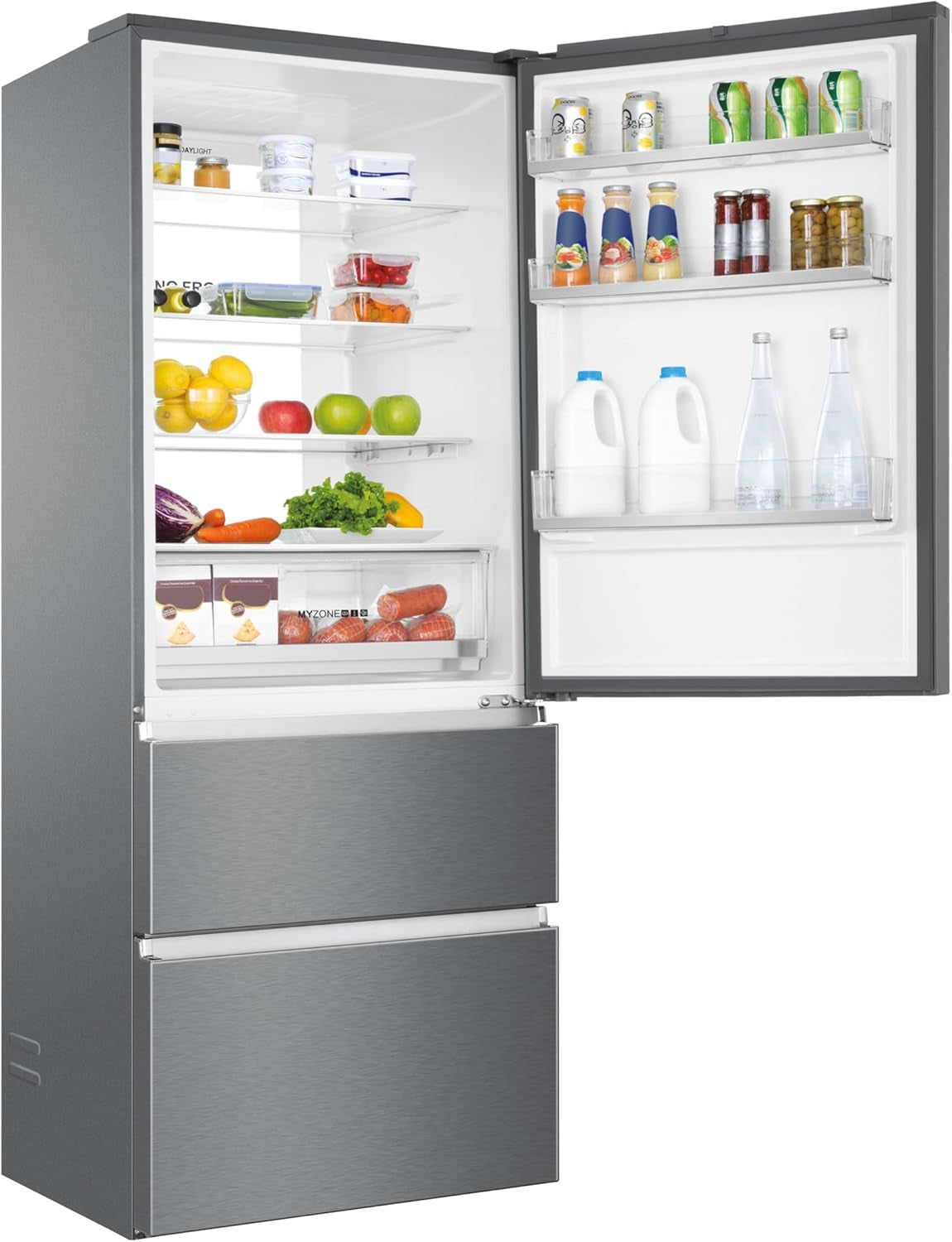 R�FRIG�RATEUR 1 PORTE + 2 TIROIRS 310+121L INOX