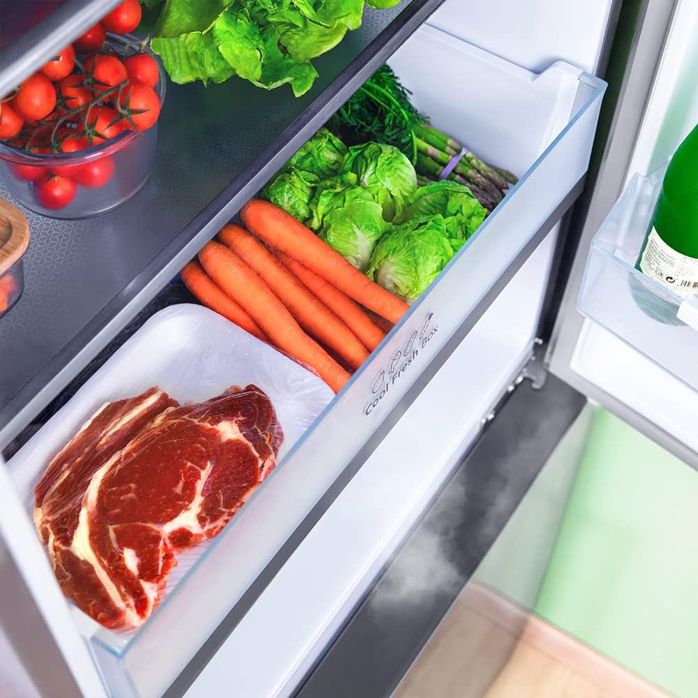 Frigorífico Combi 2 Portes Bolero Coolmarket Combi 495 Inox. 495 Litres, Hauteur 200 Cm, Économies D'Énergie, Pas De Gel, Refroidissement En Métal Pour Refroidissement