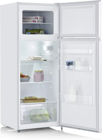 Réfrigérateur Congélateur 2 Portes, Pose Libre, Longueur 55 Cm, 206 Litres, Classe E, Veggibox Incluse, Blanc, DT 8760
