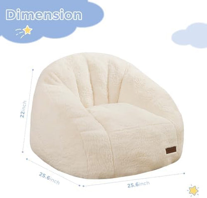 MAXYOYO Bean Bag Chair for Kids, Shell Shaped Bean Bag Couch for Boys and Girls, Toddler Chair Bean Bag Sofa for Playroom, Nursery Room, Pink