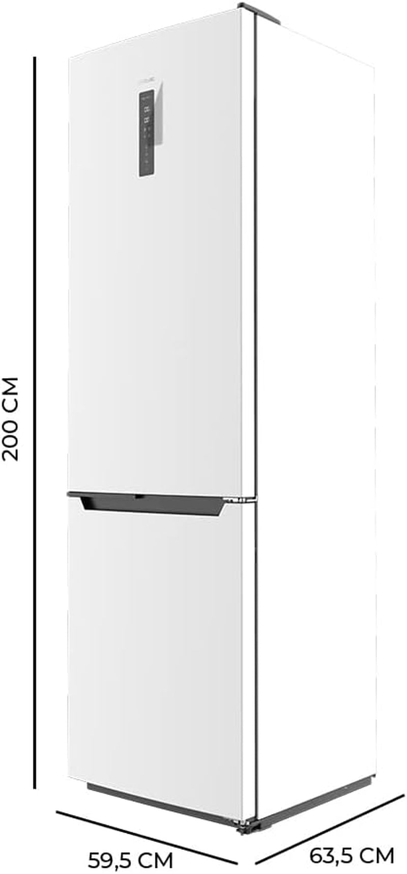 Frigorífico Combi 2 Puertas Bolero Coolmarket Combi 356 White D. 356 L, Altura 200 Cm Y 60 Cm De Ancho, Bajo Consumo, Sistema Multi Air Flow, Total No Frost, 2 Cajones
