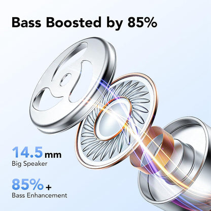 Ecouteurs Bluetooth Sans Fil Sport, 60H Casque Bluetooth 5.3 Avec CVC8.0 Antibruit, Ecouteurs Sans Fil Avec 4 ENC Mic, IPX7 Étanche Oreillette Bluetooth, Écouteurs Bluetooth Pour Running Noir