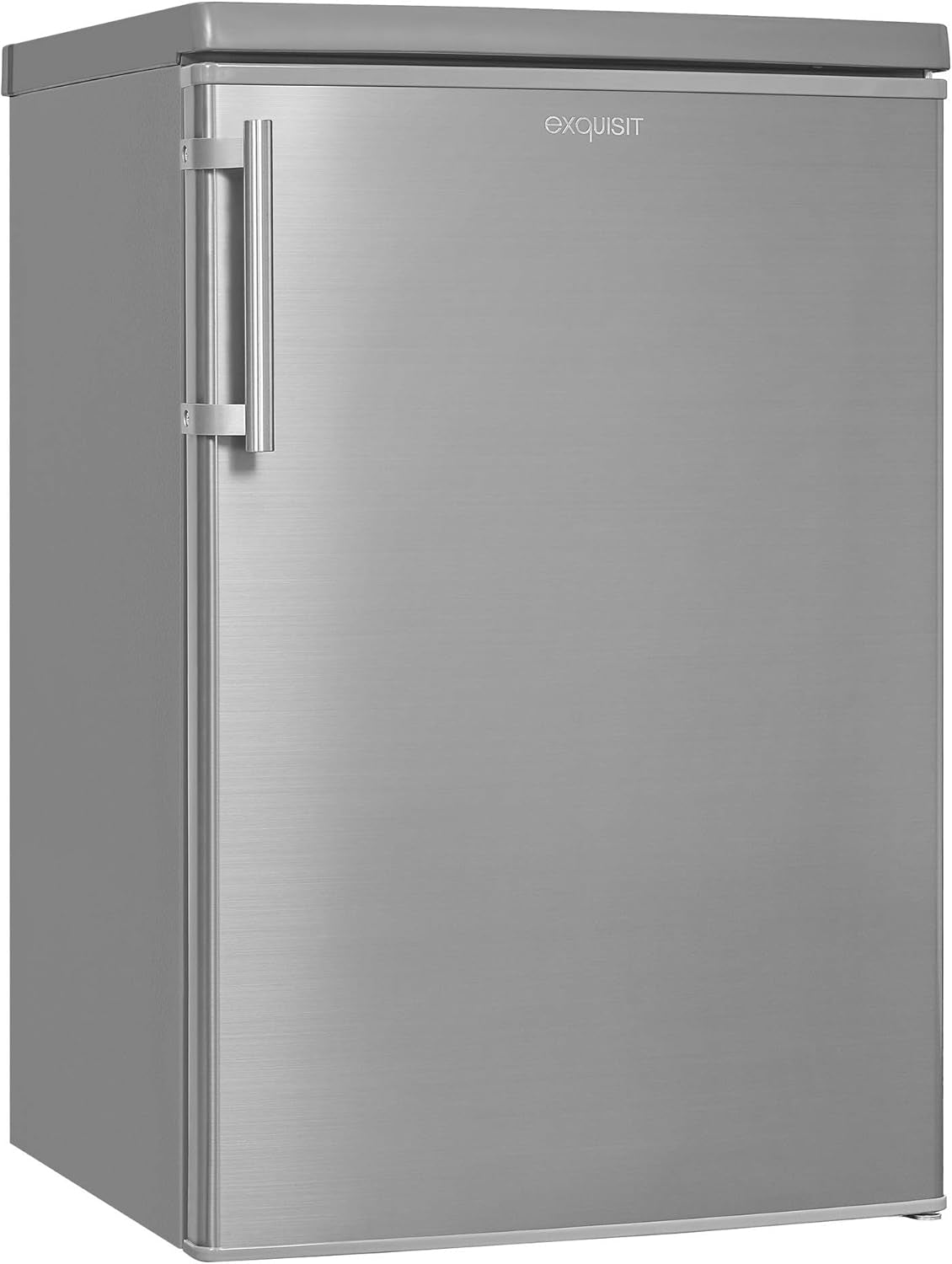 Exquisit Réfrigérateur KS16-V-H-040E Inoxlook | Meuble Sur Pied | Volume 127 L | Inoxlook | Étagères En Verre Et Compartiment À Légumes | Éclairage | Étagères De Porte | Butée De Porte Interchangeable