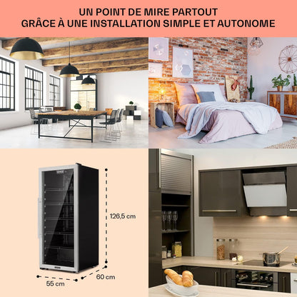 Mini Frigo De Chambre Et Bureau Pour Boisson, Petit Frigo Silencieux, Refrigerateur Mini Bar 242L, Petit Réfrigérateur Camping, Étagères Réglables Pour Le Vin, Cannette, Beer Fridge
