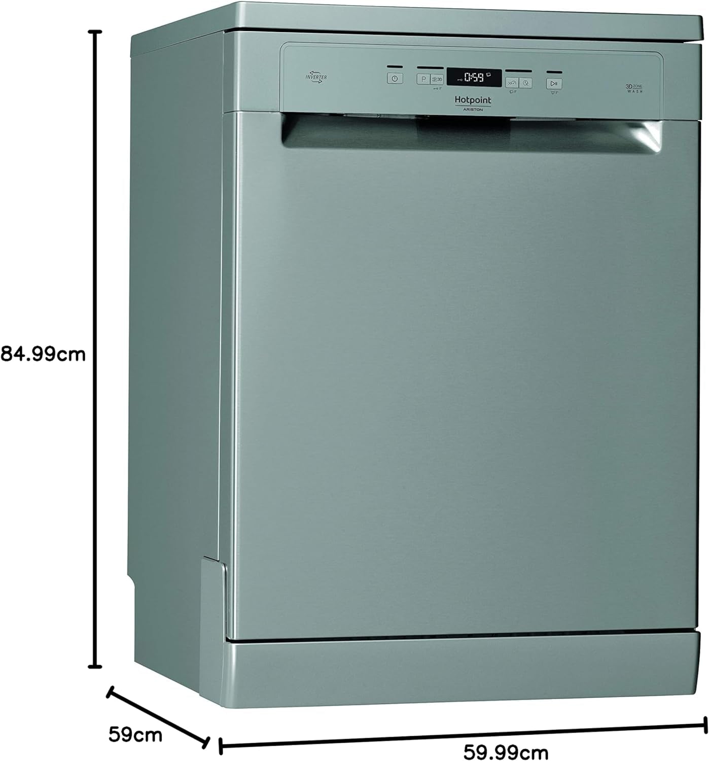 Hotpoint HFC 3C26 CW X, Lave-Vaisselle Vertical, 14 Places, Troisième Panier, Inox