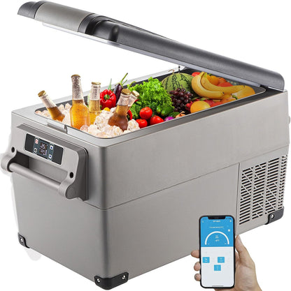 Glacière Électrique Voiture, 35 L, Réfrigérateur Portable À Compression, Mini Frigo, 69,3X34,5X38,1 Cm, Mini Congélateur Avec Écran LCD Numérique -20 À 20 ℃ Pour Maison/Voiture/Camping