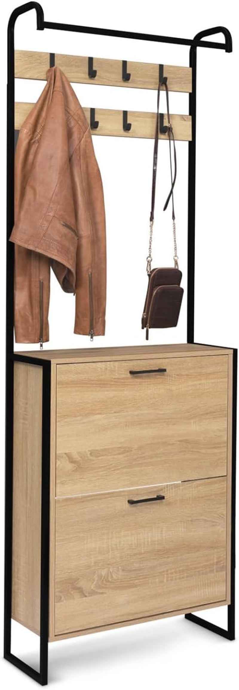 - Vestiaire D'Entrée LUIS Meuble Chaussures 2 Portes Design Industriel