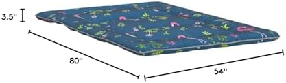 MAXYOYO Japanese Futon Mattress Floor Mattress Sleeping Pad Foldable Bed Roll Up Camping Cushion Floor Lounger Bed Couches and Sofas Couch Topper, Black Floral, Full Size