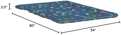 MAXYOYO Japanese Futon Mattress Floor Mattress Sleeping Pad Foldable Bed Roll Up Camping Cushion Floor Lounger Bed Couches and Sofas Couch Topper, Black Floral, Full Size