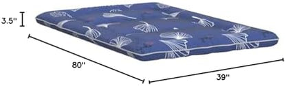 MAXYOYO Japanese Futon Mattress Floor Mattress Sleeping Pad Foldable Bed Roll Up Camping Cushion Floor Lounger Bed Couches and Sofas Couch Topper, Black Floral, Full Size