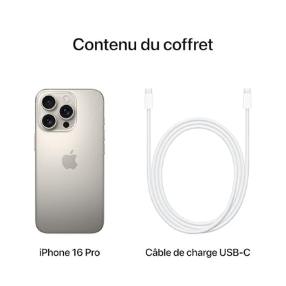 Apple iPhone 16 Pro (128 Go) - Titane Naturel|B0DGHPQJLP