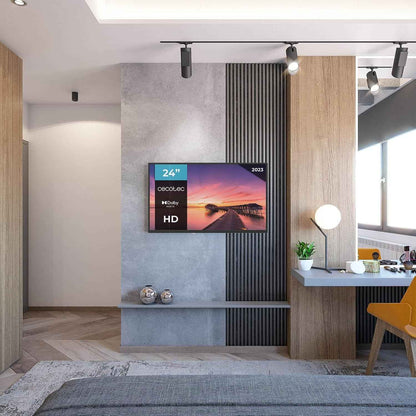 Téléviseur TV 0 Series 0024, Écran 24 Pouces, HD, Résolution Images Et Vidéos Optimale, Système Dolby, Mémoire Flash, Connectivité Avec 3 Ports HDMI Et 1 Port USB, Télécommande, Classe E