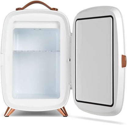 SCMF6W, Mini Frigo Cosmétique 5L, Fonction Froid, Moteur Brushless, Miroir Avec LED, 1 Étagère, 240W, Blanc