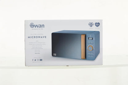 Nordic Micro-Ondes Numérique 20 L, 6 Niveaux De Fonctionnement, 800 W Puissance, Minuterie 30 Min, Nettoyage Facile, Mode Dégivreur, Design Moderne, Poignée Effet Bois, Gris Mat