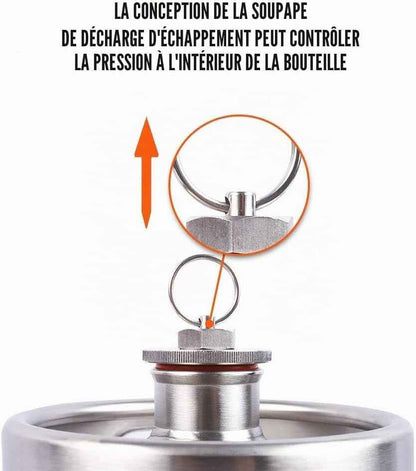 - Mini Fût En Acier Inoxydable De 4 Litres - Brasseur De Bière Portable Avec Soupape D'Échappement - Capuchon Conçu Pour Garder Les Boissons Fraîches