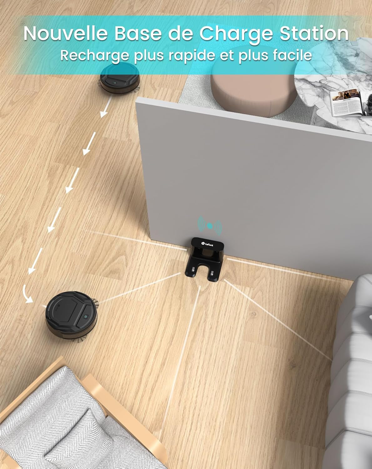 Aspirateur Robot, Robot Aspirateur Mince Silencieux Connecté Avec Wifi/Bluetooth/Alexa/App, 6 Modes De Nettoyage, Auto-Charge, 120Min D'Autonomie, Idéal Pour Poils D'Animaux Sols Durs, M210P