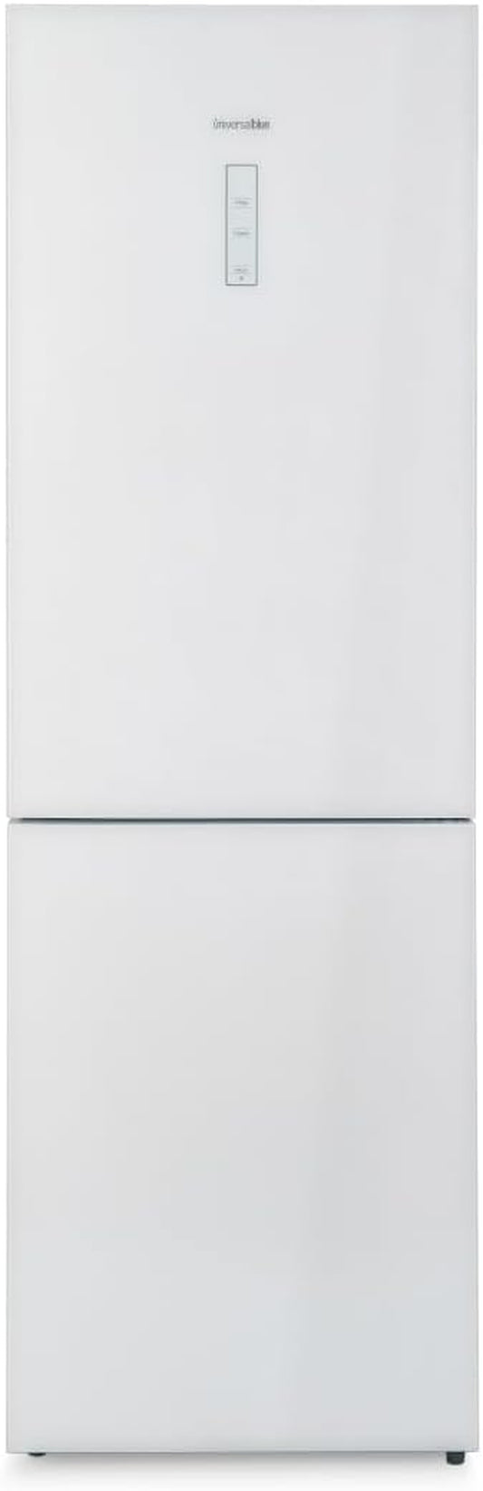 UNIVERSALBLUE Réfrigérateur Combi 185 Cm En Verre Blanc Système No Frost | Réfrigérateur Design Avec Congélateur Silencieux | Capacité Totale 320 L | Montée Au Sol Incluse