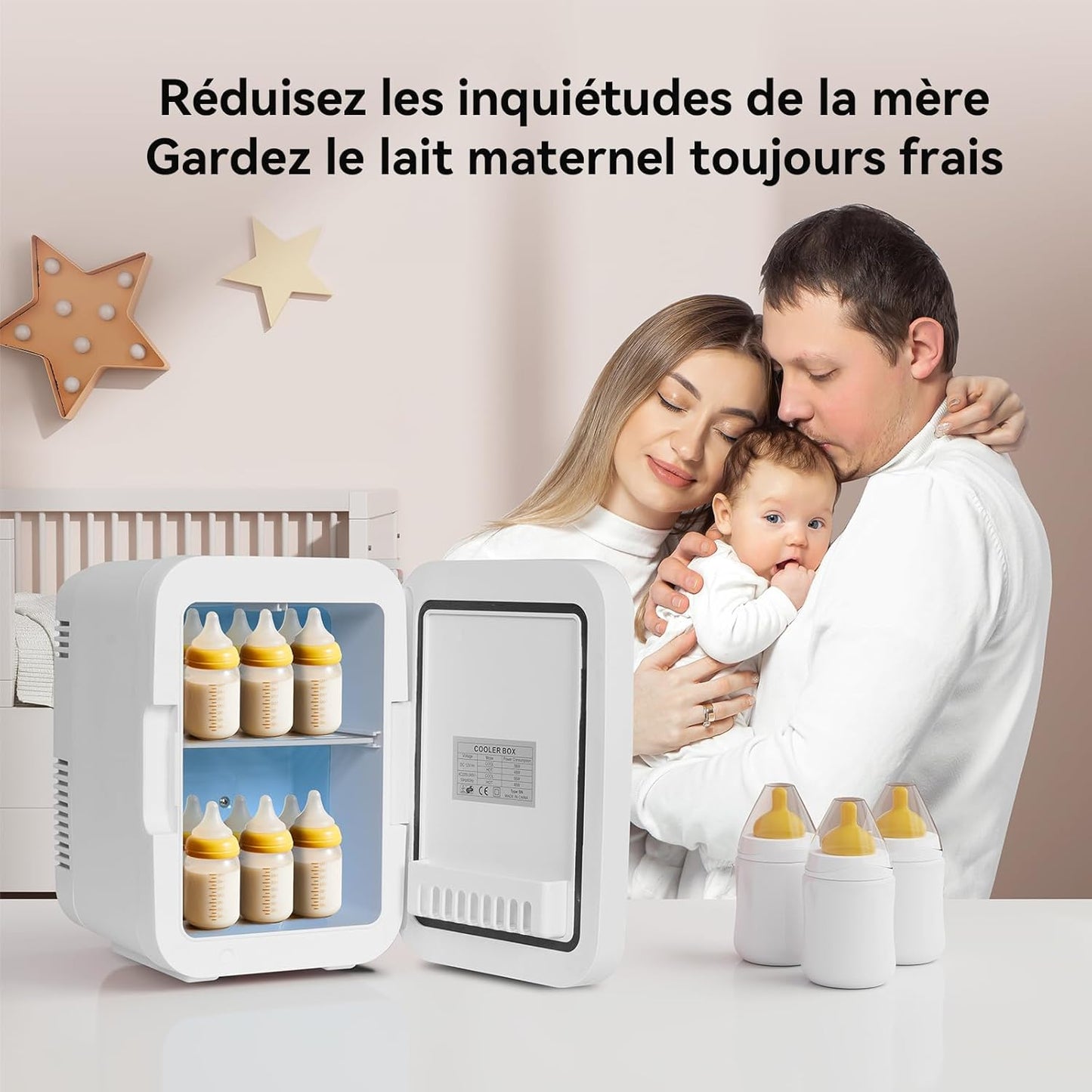 Mini Frigo Cosmétique 4L Avec Miroir LED, Frigo De Chambre Avec Fonction Chaud/Froid, Mini Réfrigérateur Portable, Petit Frigo Cosmétique 12V/220V, Miroir Maquillage Pour Voitures (Blanc)