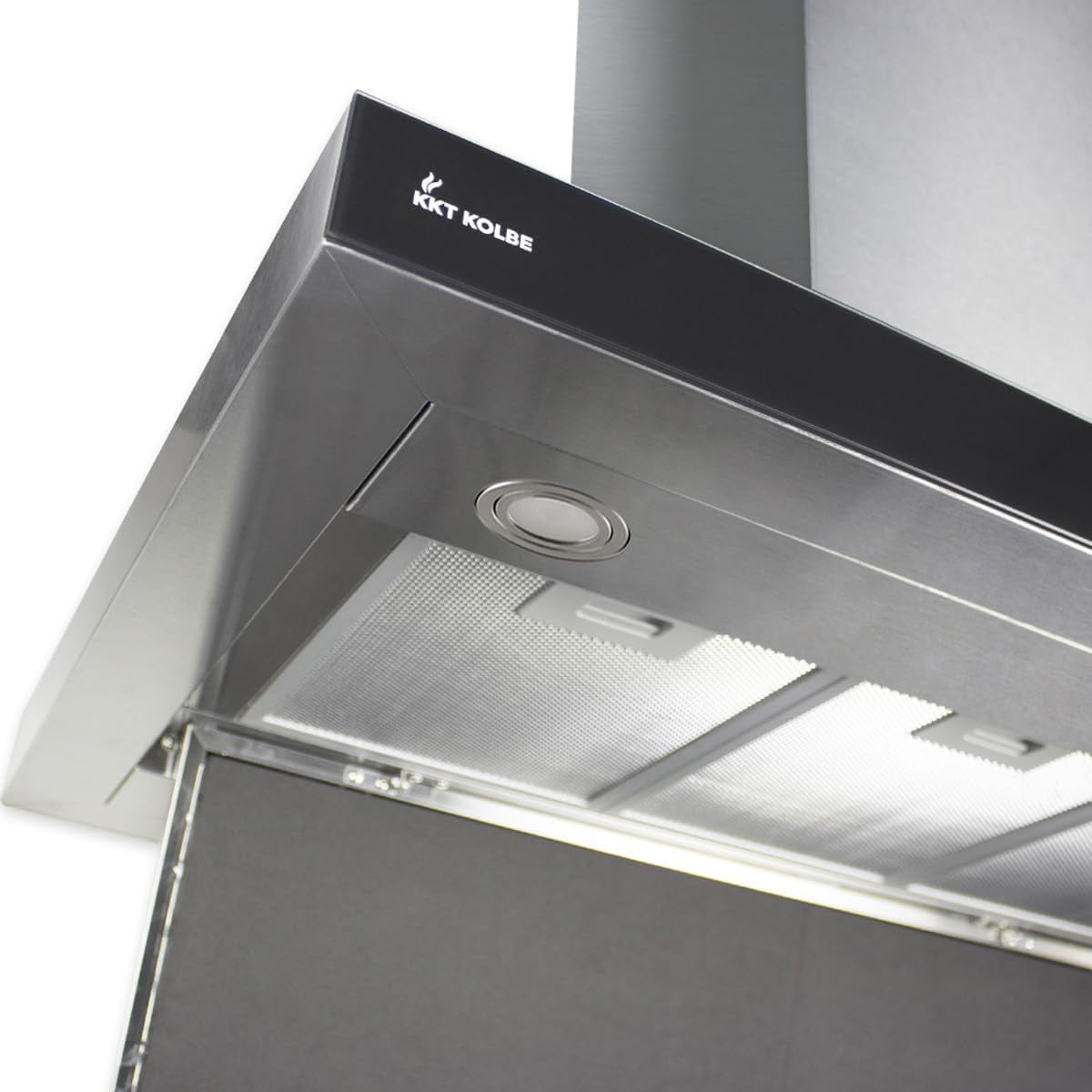 Hotte Aspirante Cuisine 90 Cm | Hotte Îlot | Acier Inoxydable | Verre Noir | Wifi | Arrête Automatiquement | Opération Tactile | FLAT-INSEL-6