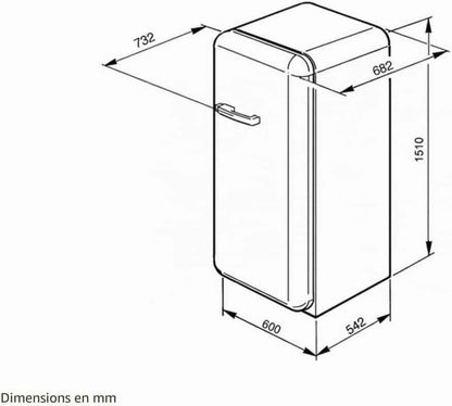 FAB28RG1 Réfrigérateur Armoire Pose Libre 248 L Classe: A++ Jaune