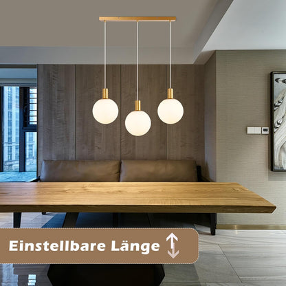 Suspension Table À Manger En Verre - E27 or Lampe À Suspension 3 | Flammes Lampe De Table À Manger Suspendue Lustre Réglable En Hauteur Pour Salon Chambre Cuisine Salle À Manger Sans Ampoules