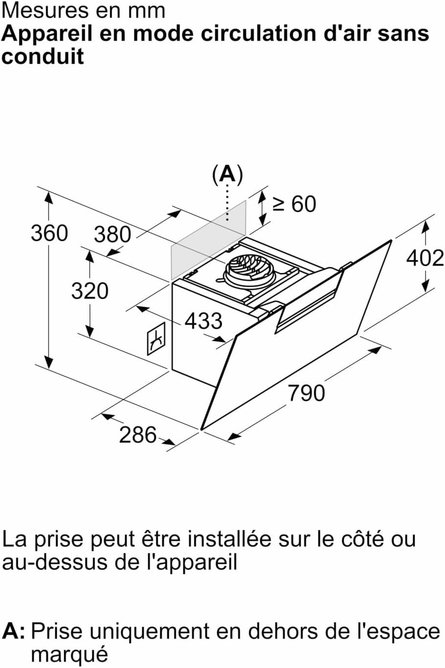 Bosch DWK87FN60 Série 4 - Hotte Murale, Température D'Éclairage | 80 Cm, Noir, Home Connect, Silentpowerdrive, Commande Vocale Avec Alexa