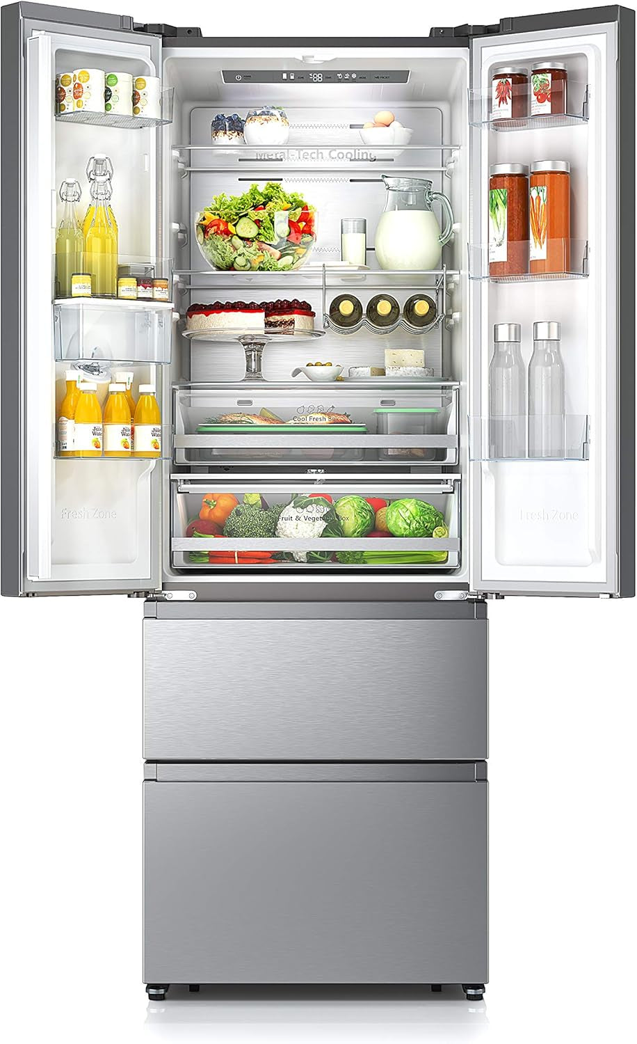 Hisense RF632N4WIE Réfrigérateur Congélateur À Porte Française, Nofrostplus, Compresseur Inverter, Distributeur D'Eau, Crispzone, 200 Cm, Partie Réfrigérateur 336 L, Partie Congélateur 149 L, 38 Db,