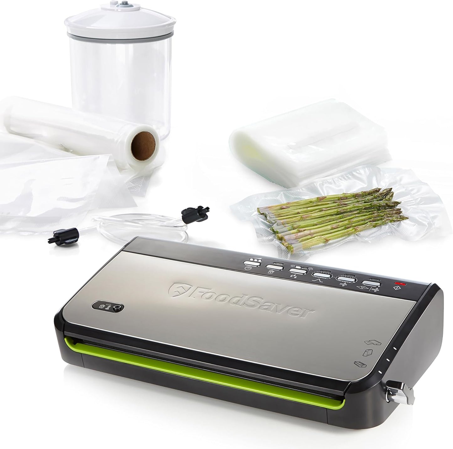FFS005X Machine Sous Vide Avec Compartiment De Rangement Pour Rouleau Et Cutter, Fonction Pulse Pour Aliments Fragiles, Inclus Accessoires Et Sacs De Mise Sous Vide Assortis