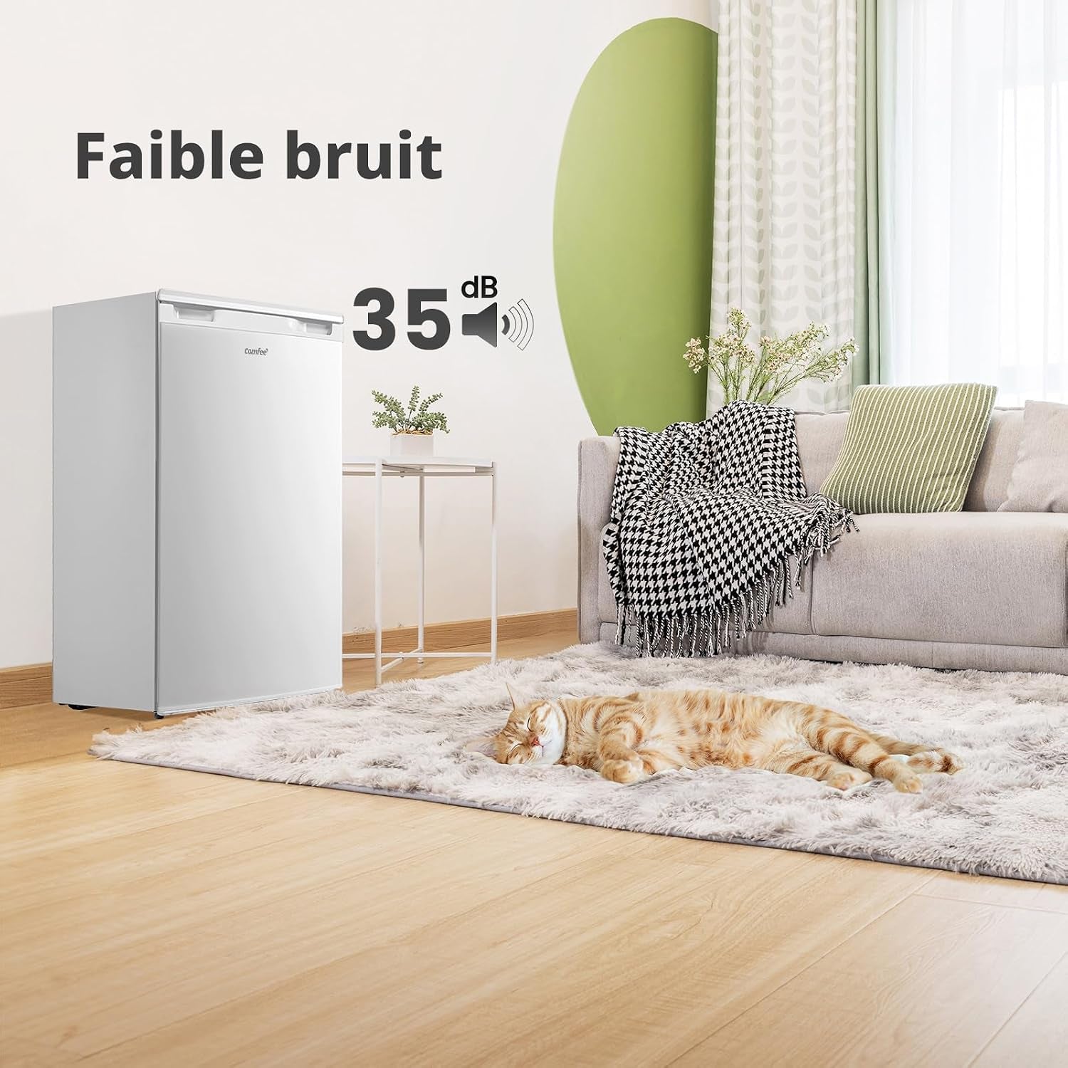 113L Petit Frigo, Réfrigérateur Congelateur Avec Tiroir, Blanc | Combiné Compact, Inverter 35Db, Congélateur 4 Étoiles, Parfait Pour Studio, Chambre Ou Bureau