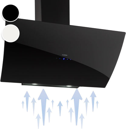 Hotte Aspirante 90Cm, Hottes De Cuisine Inclinées, Filtre De Hotte En Aluminium, Débit D'Air Puissant 641M³/H, LED, Ecran Tactile, Extracteur D'Air Silencieux, Efficace Avec Evacuation