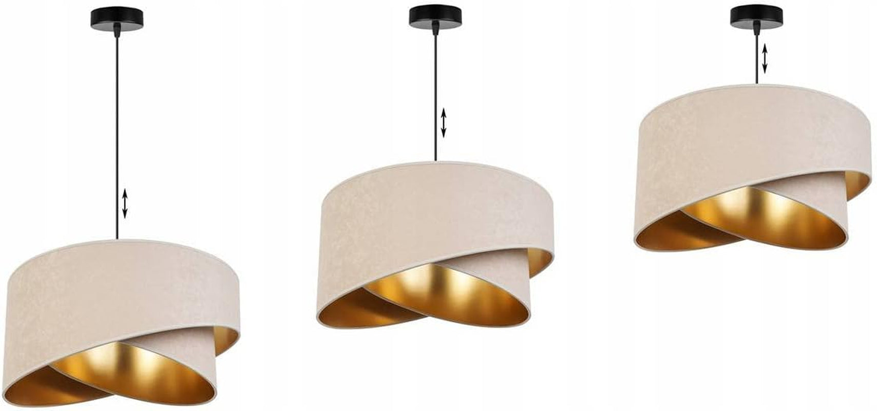 Light-Home Abat Jour Suspension Luminaire Lustre Industriel Milan - Moderne Abat Jour Plafond Pour Chambre Salon Et Cuisine - En Metal - Crème