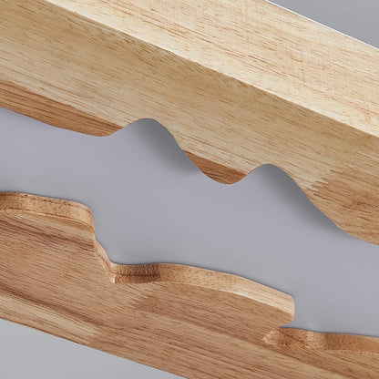 Suspension En Bois À Led, Lampe À Suspension Rustique En Bois À Intensité Variable Pour Table À Manger, Hauteur Réglable, 40W, 100 CM