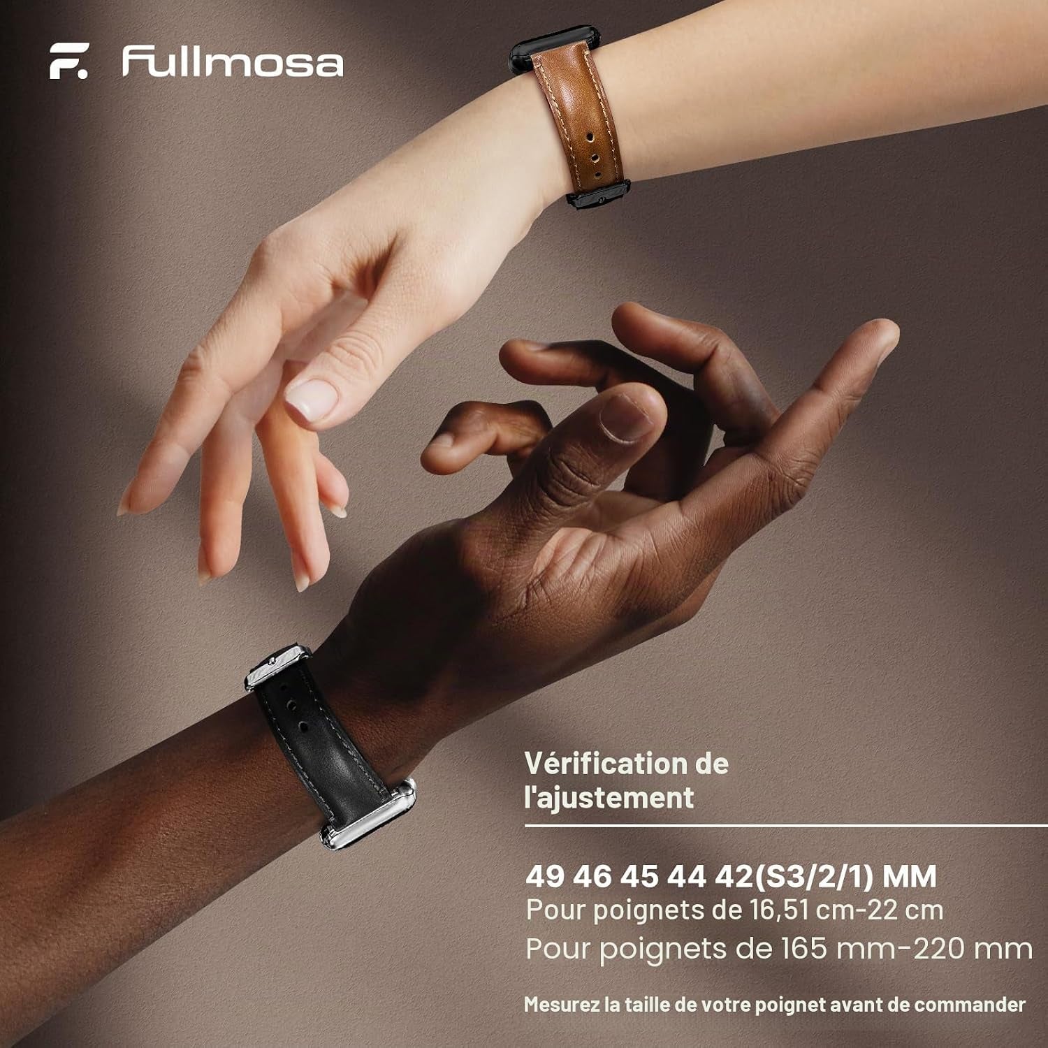 Bracelet En Cuir Véritable Pour Apple Watch 49/46/44/45Mm | Compatible Avec Iwatch Ultra3/2/1 SE3/2/1 Série 11/10/9/8/7/6/5/4 Pour Homme Femme, Marron+Boucle Noir