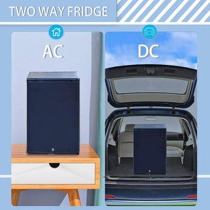 Frigo 12V 220V, 50L, Frigo 12V Camping Car, Frigo Caravane Avec Serrure Et Porte Réversible, Frigo Silencieux Pour Camping Voiture Chambre, Noir