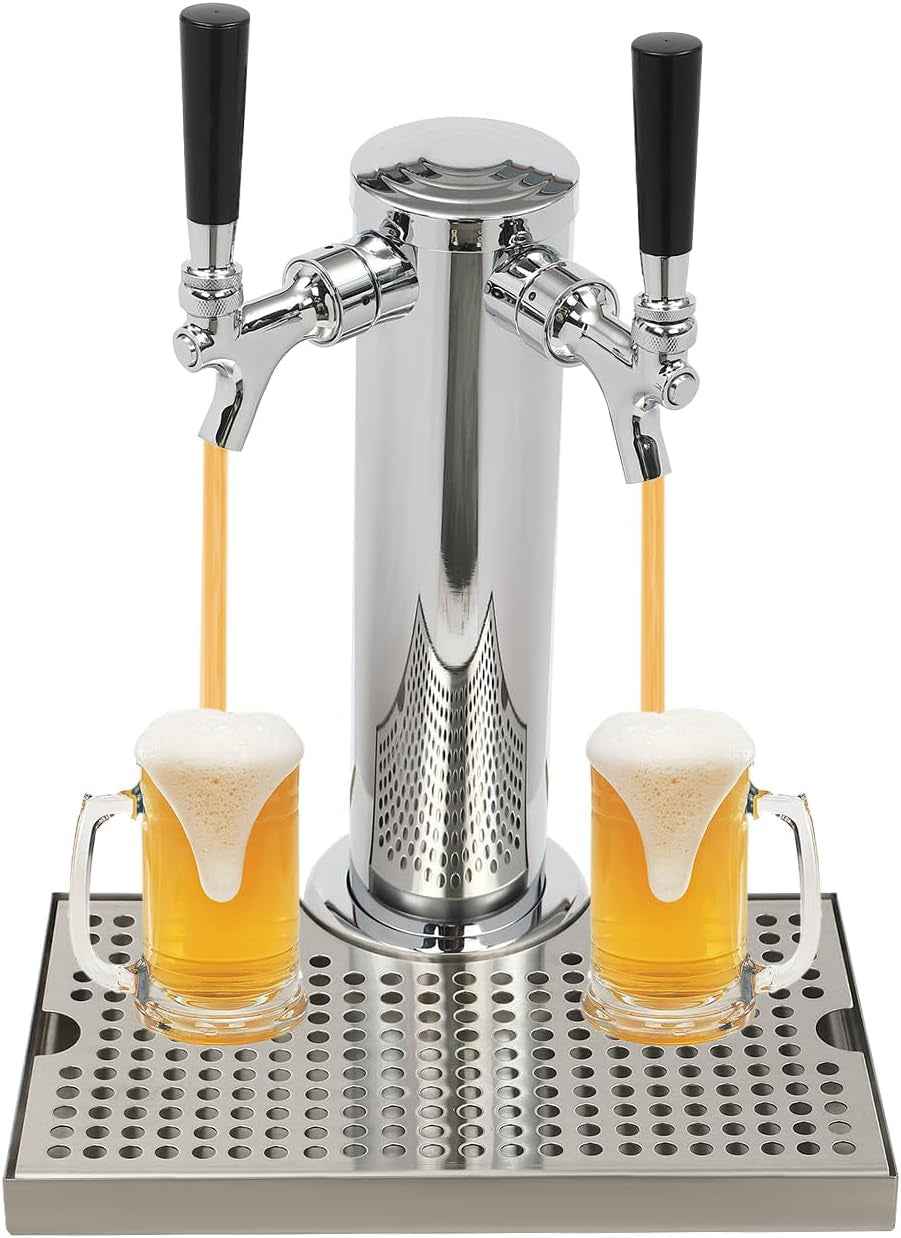 Tour À Bière En Acier Inoxydable Avec 2 Robinets, Colonne Distributrice, Distributeur Homebrew, Système De Tireuse À Bière Portable