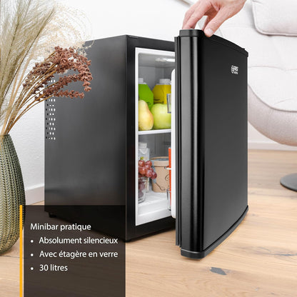 TZS First Austria Mini Frigo De Chambre 30L - Petit Frigo Pratique Et Compact - Idéal Pour Chambre, Bureau - Mini Réfrigérateur Économique En Énergie, Noir