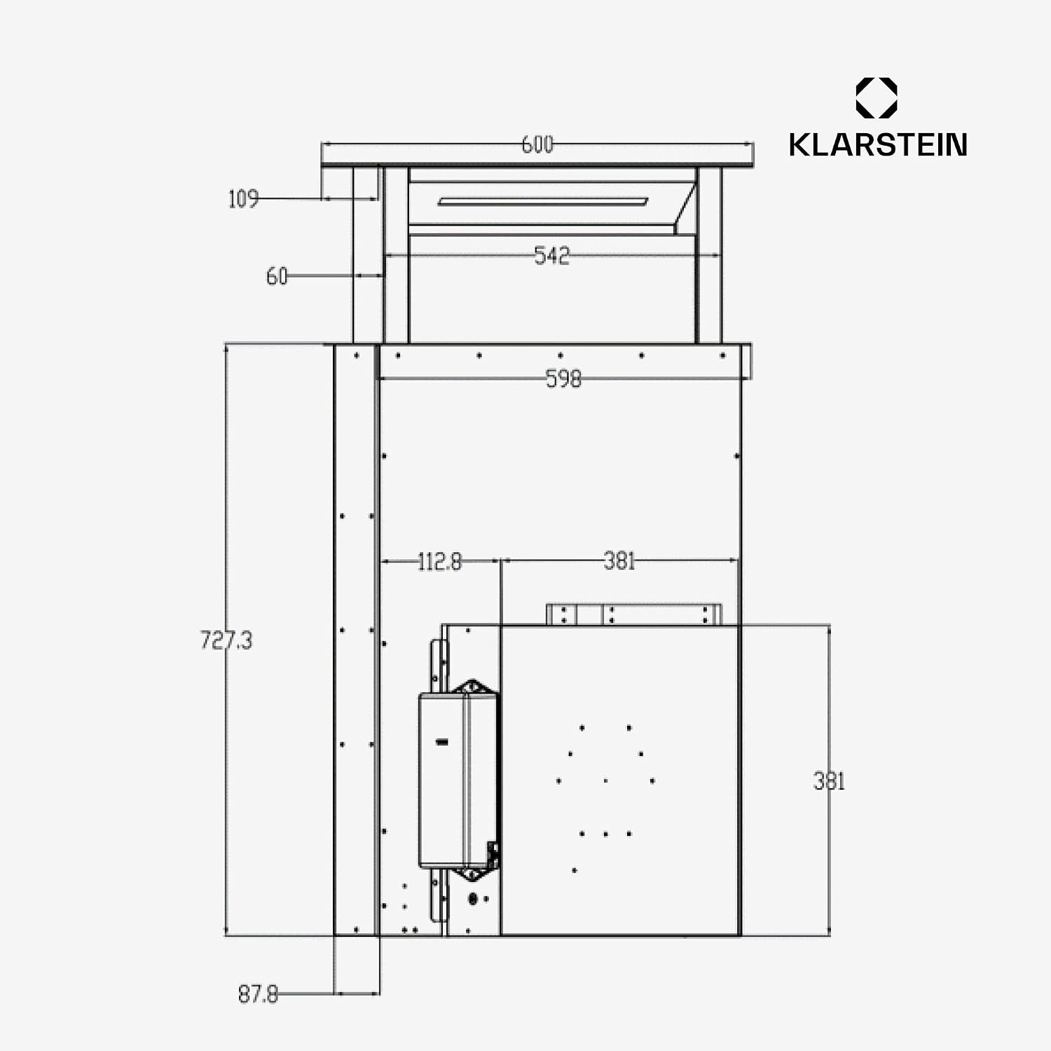 Hotte Aspiration Descendante  60 Cm, Hotte Aspirante Escamotable Évacuation/Air Recyclé Pour La Cuisine, Aspirante Silencieuse Sans Tuyau, Débit D'Air 713