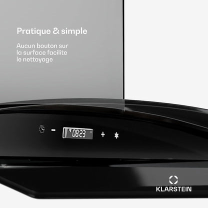 Hotte Aspirante 90 Cm, Hotte Aspirante Silencieuse, De Cuisine 90Cm Avec Lampes LED, Débit D'Air Puissant De 600 M³/H, Avec Évacuation, Filtre À Graisse En Aluminium