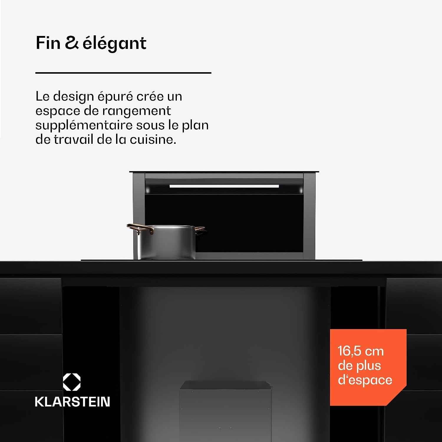 Hotte Aspiration Descendante  60 Cm, Hotte Aspirante Escamotable Évacuation/Air Recyclé Pour La Cuisine, Aspirante Silencieuse Sans Tuyau, Débit D'Air 713