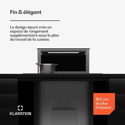 Hotte Aspiration Descendante  60 Cm, Hotte Aspirante Escamotable Évacuation/Air Recyclé Pour La Cuisine, Aspirante Silencieuse Sans Tuyau, Débit D'Air 713