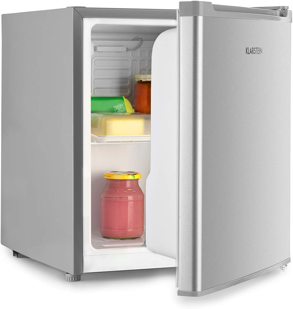 Scooby Mini Réfrigérateur - Système Ecoexcellence, CEE E, Capacité De 40L, Régulateur De Température, Étagère Amovible, Compartiment Bouteille Jusqu'À 2L, 41 Db, Argent