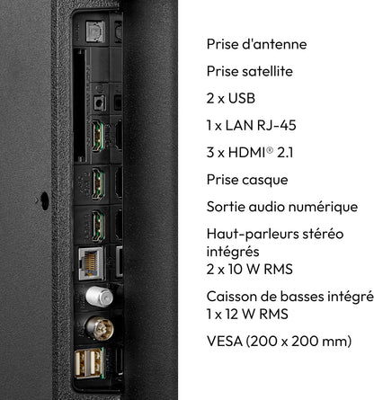 TV 50 Pouces (125,7 Cm) QLED Television (Smart TV, 4K, Dolby Vision HDR, Prime Video, Disney+, Dolby Atmos, DTS X, Compatible Avec Google TV, PVR, Bluetooth, MD 850700)